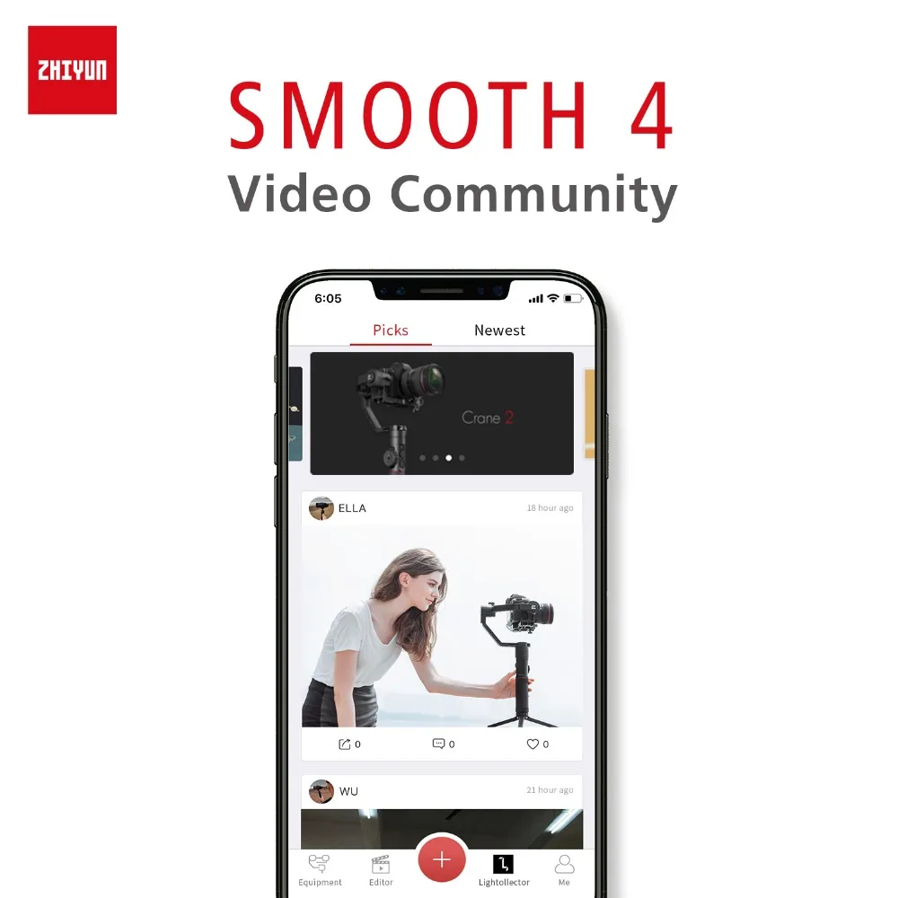 ZHIYUN smooth4 в наличии гладкой 4 3-осевой портативный монопод с шарнирным замком для