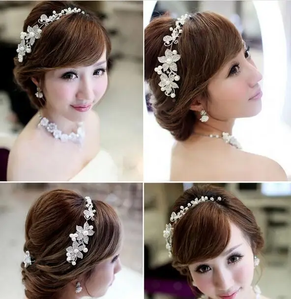 Роскошные золотые и Серебристые повязки для волос ювелирные изделия из жемчуга