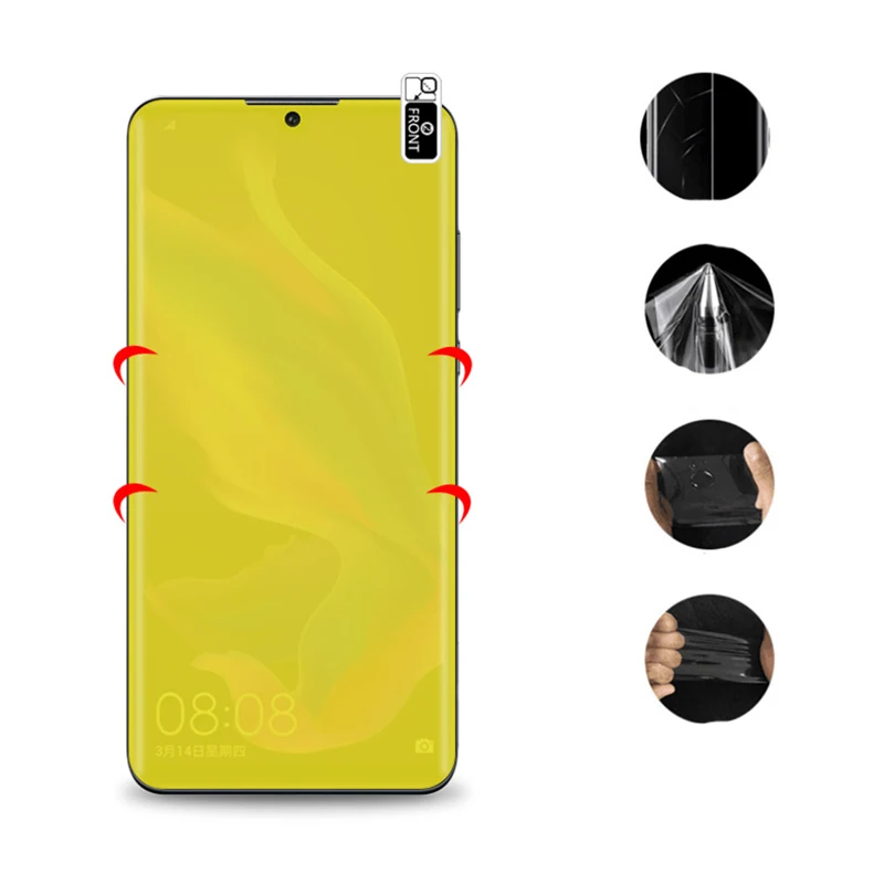 EXUNTON 3 шт для Huawei Nova 4e 3i 3e 3D полное покрытие ультра-тонкая Супер Прозрачная мягкая