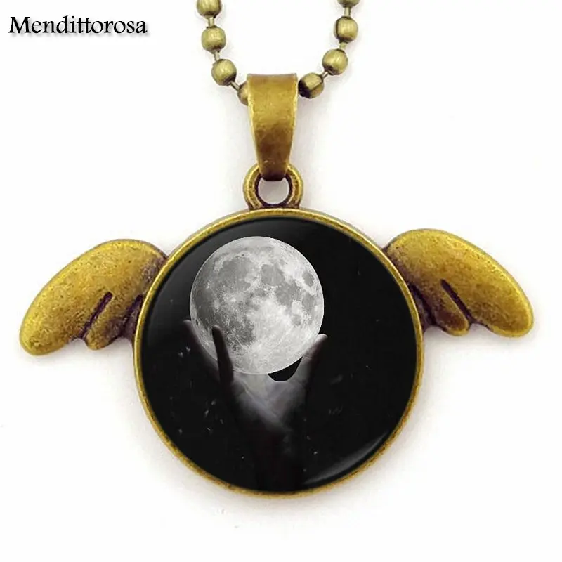 Винтажные Ювелирные изделия оптовая продажа ожерелья Бронзовые Крылья Ангела