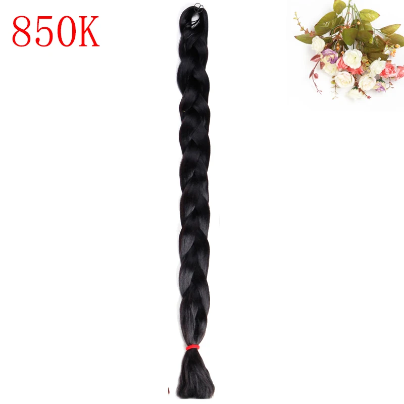 # Серый Miss парик синтетические косички волос 41 дюймов 165 г огромные косички крючком косички для наращивания волос прически чистый цвет - Цвет: # Серый