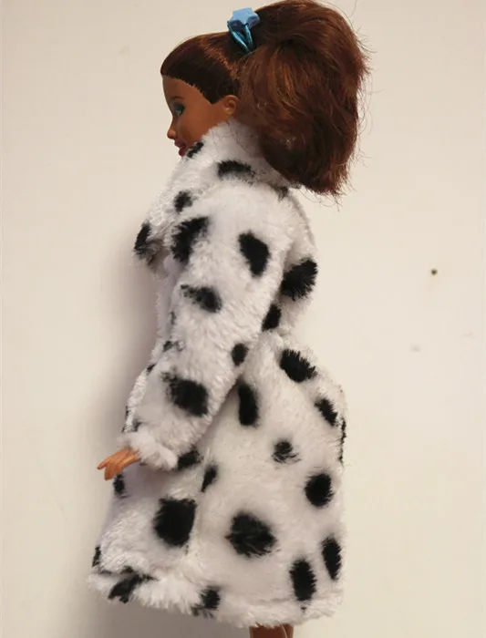 High Quality Fashion Handmade Clothes Dresses Grows Outfit Dairy cow pattern Flannel coat for Barbie Doll dress girls best gift | Игрушки и
