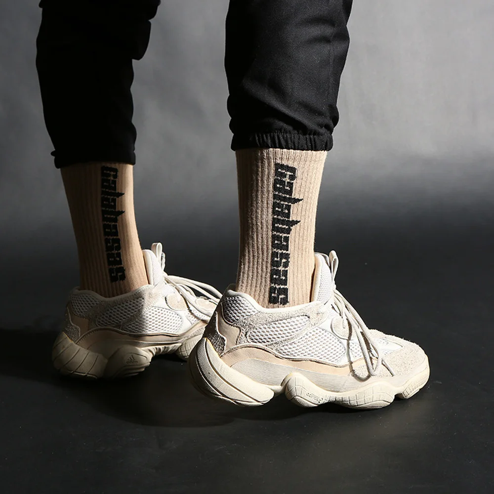 New Hip Hop Unisex Fashion Calabasas Lettering Sports Socks Meias Harajuku Calcetines Casual Streetwear Crew Socks