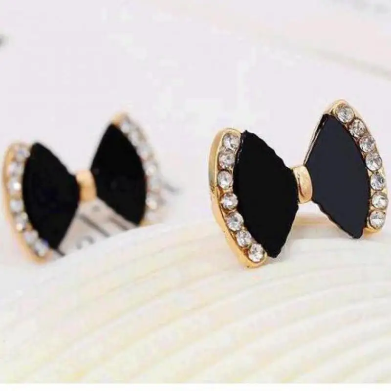 Изящные Ювелирные изделия новинка 1 пара галстуков бабочек черные серьги