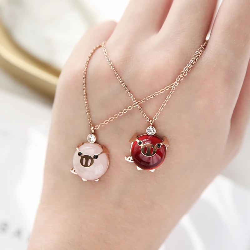 Цепочка со Свинкой для влюбленных цепочка свитер ключиц не выцветает