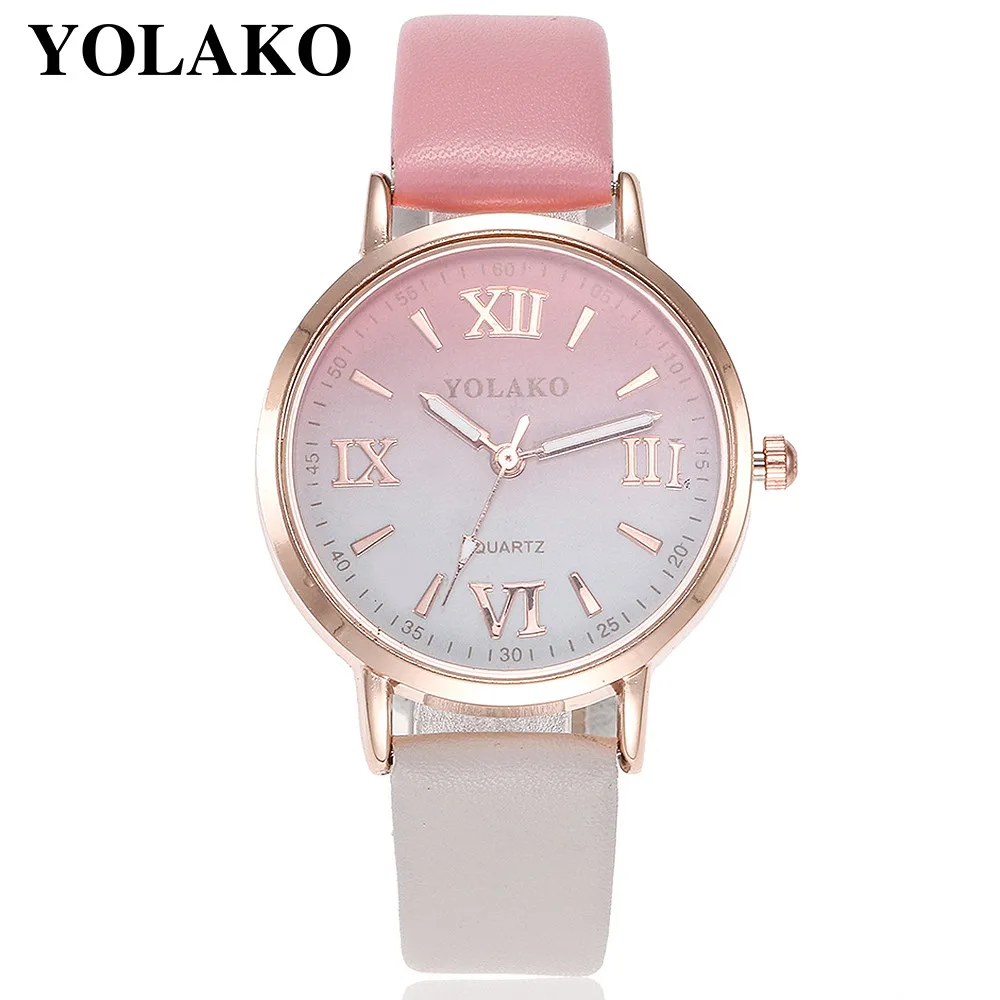 Women Retro Gradient Rainbow Leather Belt Roma Watch Casual Ladies Sport Quartz Watches relogio feminino erkek kol saati | Наручные часы