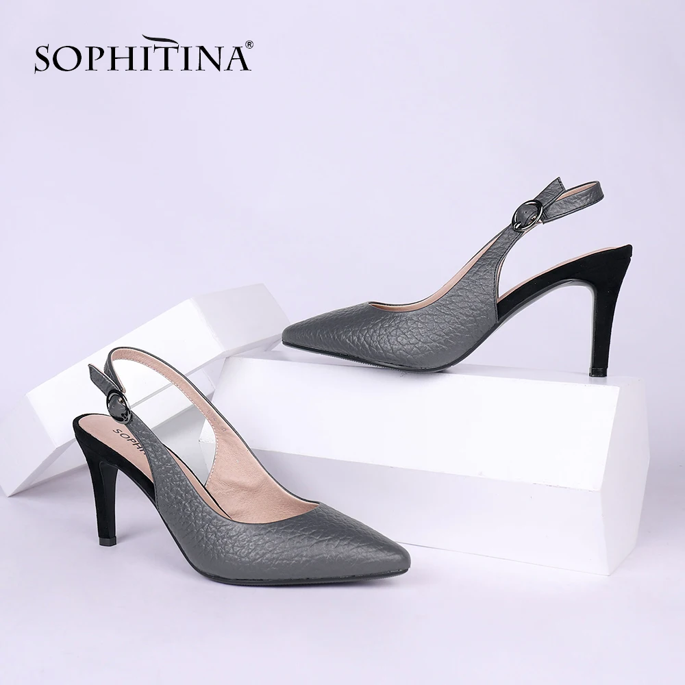 SOPHITINA/пикантные офисные женские босоножки из натуральной кожи базовая обувь на