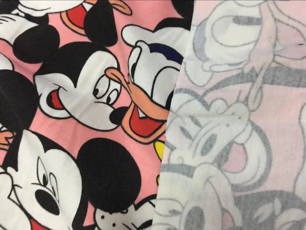Микки минни розовый хлопок ткани мягкие трикотажные стиль пэчворк diy детская