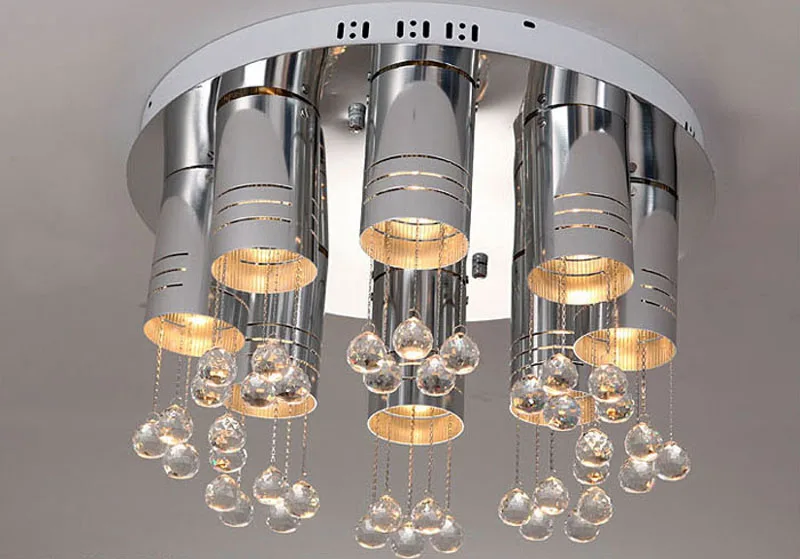 Современный минималистичный светодиодный потолочный светильник хрустальная