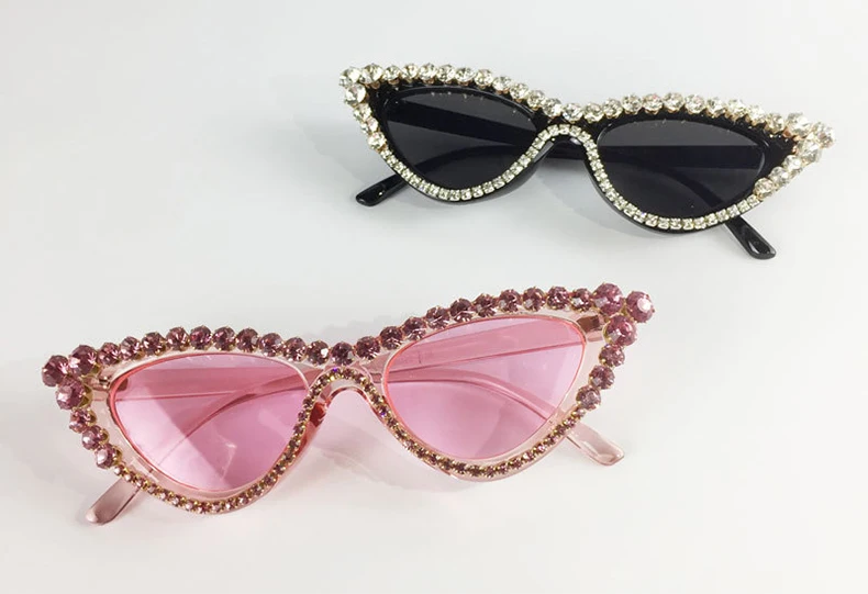 Ralferty Bling кошачий глаз солнцезащитные очки Женские Роскошный Кристалл из горного хрусталя солнцезащитные очки для женщин брендовые Украшенные оттенки Oculos G1903