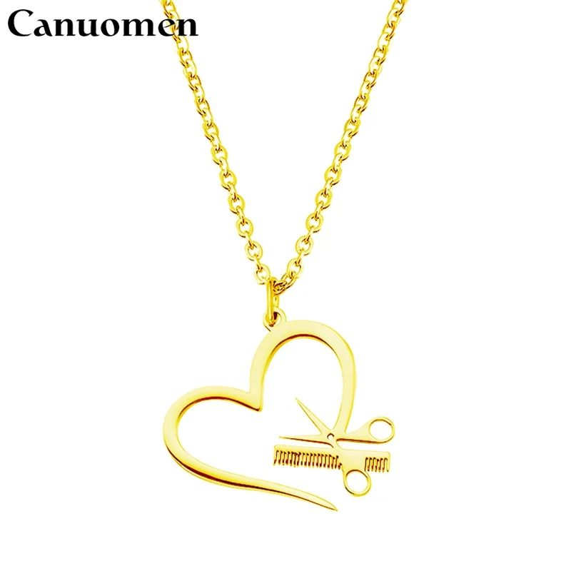 Цепочка с подвеской в форме сердца из нержавеющей стали|scissor pendant|stainless steel charm