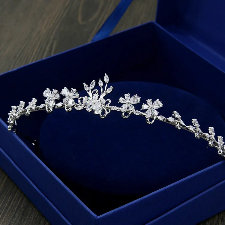 SLBRIDAL Gorgeous Wedding Cubic Zircon Tiara Bridal CZ Crown Queen Princess Pageant Party Headpiece Bridesmaids Hair Accessories | Украшения