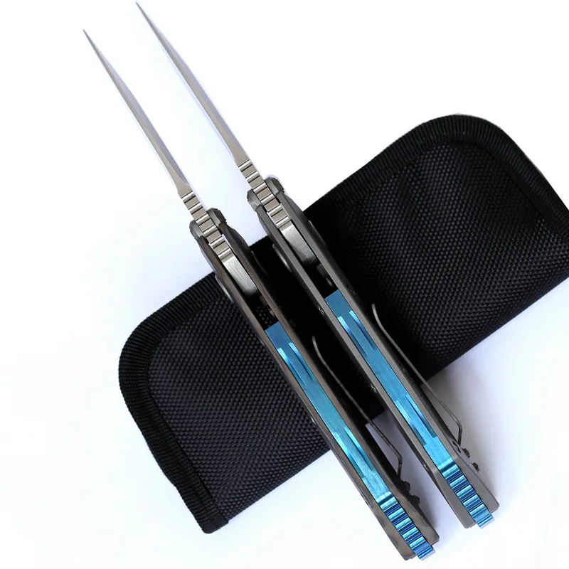 Складной титановый нож GODFUR SMF D2 Blade KVT шарикоподшипник шайба для кемпинга охоты