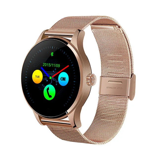 Смарт-часы Pewant K88H, 1,22 дюймов, ips экран, Смарт-часы, спортивные часы с монитором сердечного ритма, наручные часы, Смарт-часы для телефона Android iOS - Цвет: K88H rosegold steel