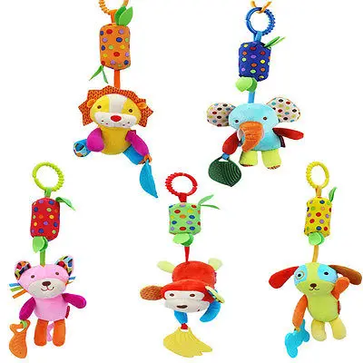 В наличии в США плюшевая погремушка животное на коляску висячий колокольчик