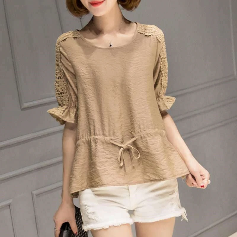 

Haut Femme Roupas Feminina Loose and Comfortable Summer Top Fashion Blusa Feminina Blusas Mujer De Moda 2019 Blouse Cotton Linen