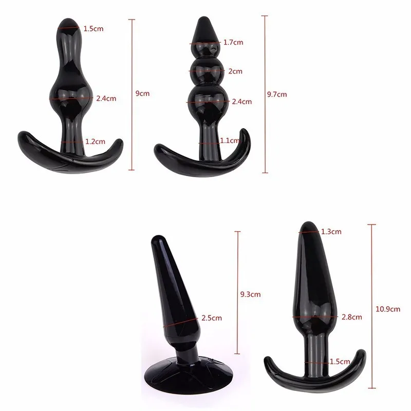 4pcs/set Butt Plug Anal Dildo Prostate Massager Beads Erotic Sex Toys for Woman Men Gay Adult Products | Красота и здоровье