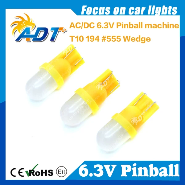 В два раза ярче, чем обычно! 100 упаковка оптом 5050 SMD 6,3 v AC 555 Клинообразная основа Светодиодная лампа для пинбольного автомата без привидений не Мерцающая пинбольная лампочка