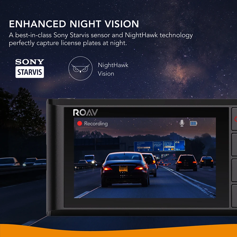 Roav по Anker Dash Cam C2 Pro с FHD 1080p Sony Starvis Сенсор 4 канальная широкоугольный объектив