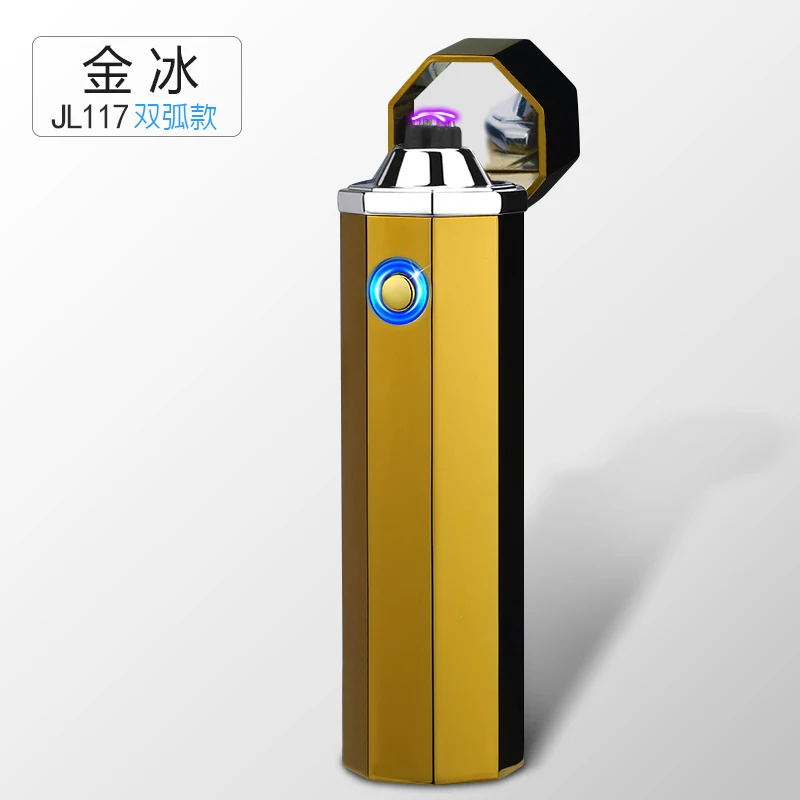 USB перезаряжаемые зажигалки двойная дуга Зажигалка курительная трубка сигарета