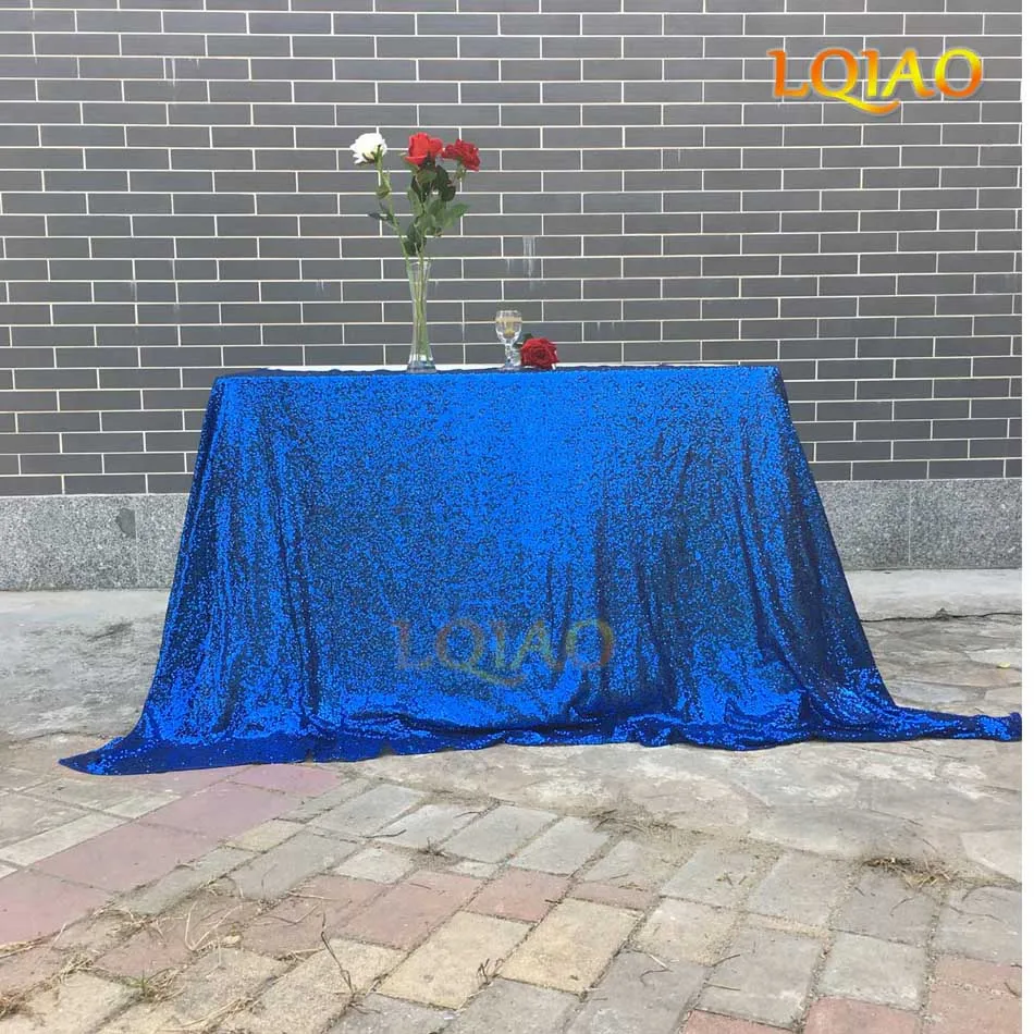 Royal Blue Горячая Распродажа, радужная белая скатерть с блестками, прямоугольная скатерть с блестками для свадьбы/рождественской вечеринки Decoration-90X132inch - Цвет: Royal Blue