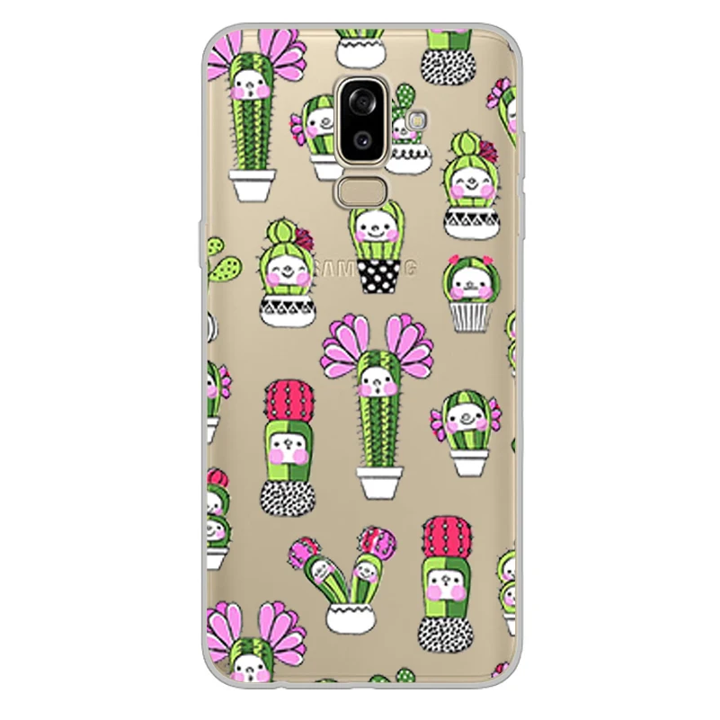 ciciber Phone Case for Samsung Galaxy J5 J6 J7 J8 Soft Back Cover J4 J3 J2 J1 Prime Core Plus 2016 2017 2018 Cactus |
