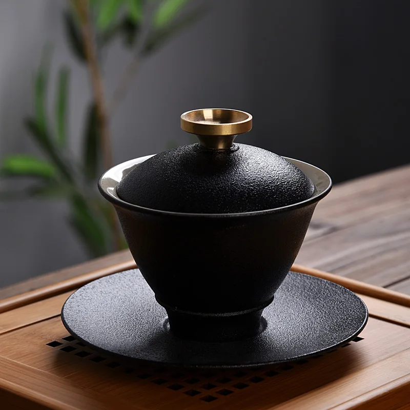 180 мл винтажный Японский стиль грубая керамика Gaiwan чайная посуда ручной работы