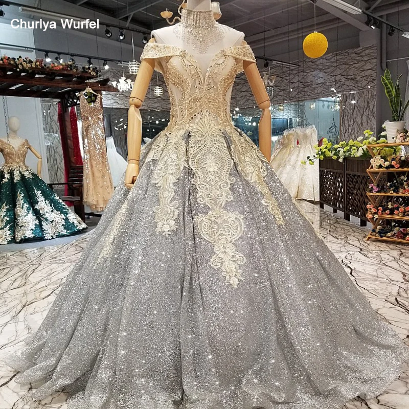 LS657700 старшие серые блестящие матери невесты свадебное платье с плеча