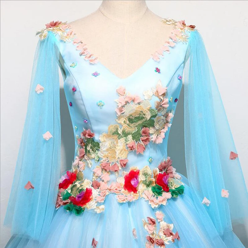 Платья Quinceanera с длинным рукавом и треугольным вырезом 16 бальных платьев для
