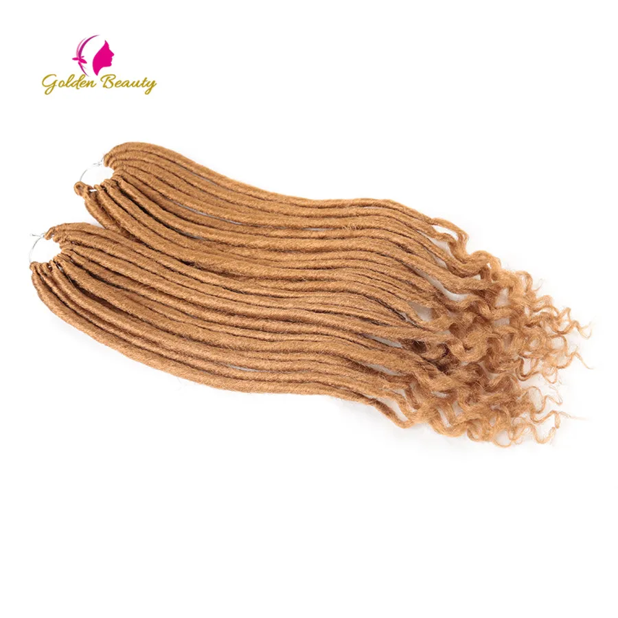 Золотая красавица 1" мягкие Faux locs Curly End вязание крючком плетение волос синтетические волосы наращивание 12 корней/упаковка богиня замки