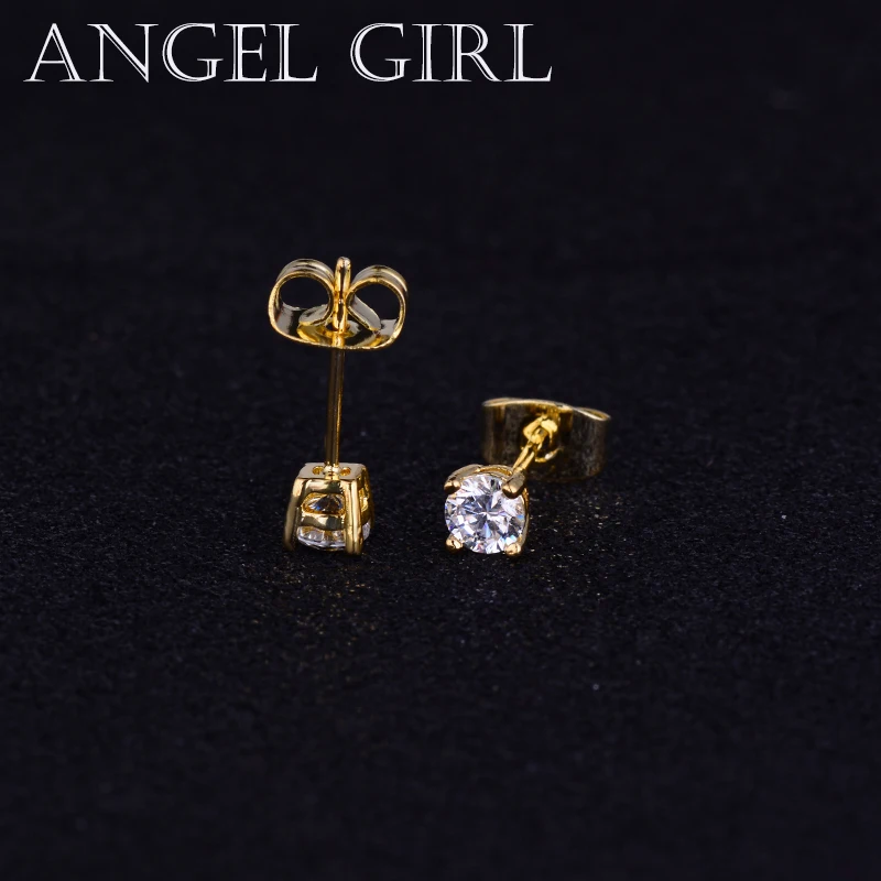 Angel Girl модные популярные круглые 3 мм Австрийские кубические циркония серебряные