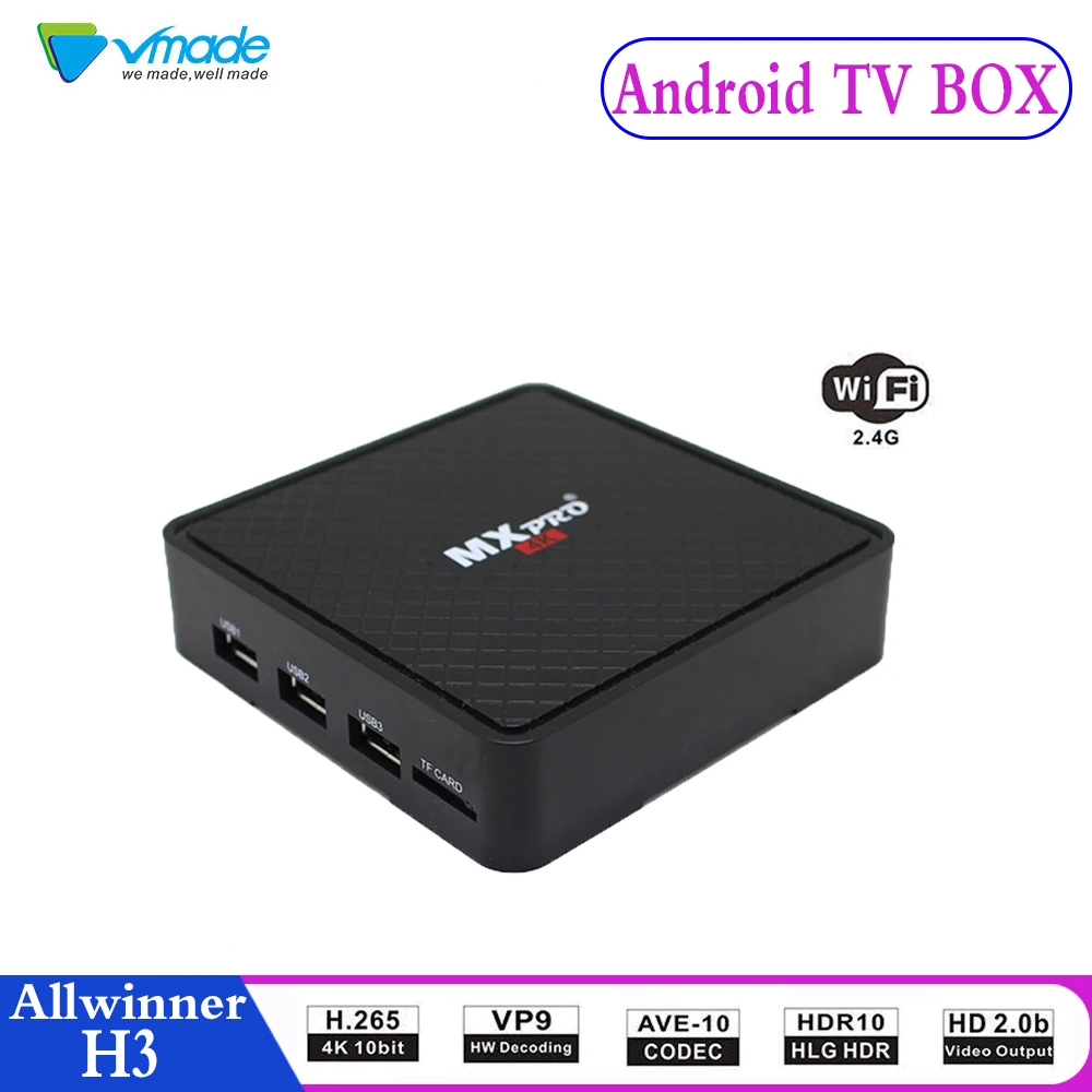 Vmade v96S Allwinner_H3 4K Smart Android 7,0 tv BOX H96 голосовой Пульт 1 Гб ram 8G wifi HD 4K медиа-проигрыватель Google телеприставка