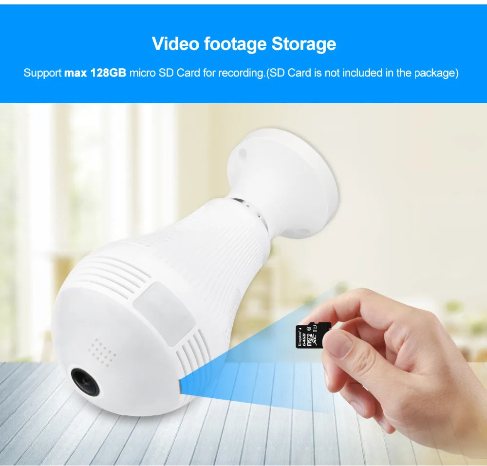 MISECU 5.0MP 3.0MP 1.3MP 360 градусов VR аудио 128 ГБ слот беспроводная ip-камера лампа Wi-Fi рыбий глаз Домашняя безопасность WiFi камера безопасности