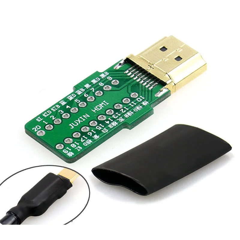 HDMI сварочная головка разъем корпус из алюминиевого сплава позолоченный шарнир 4K HD линия DIY мужской - Цвет: G