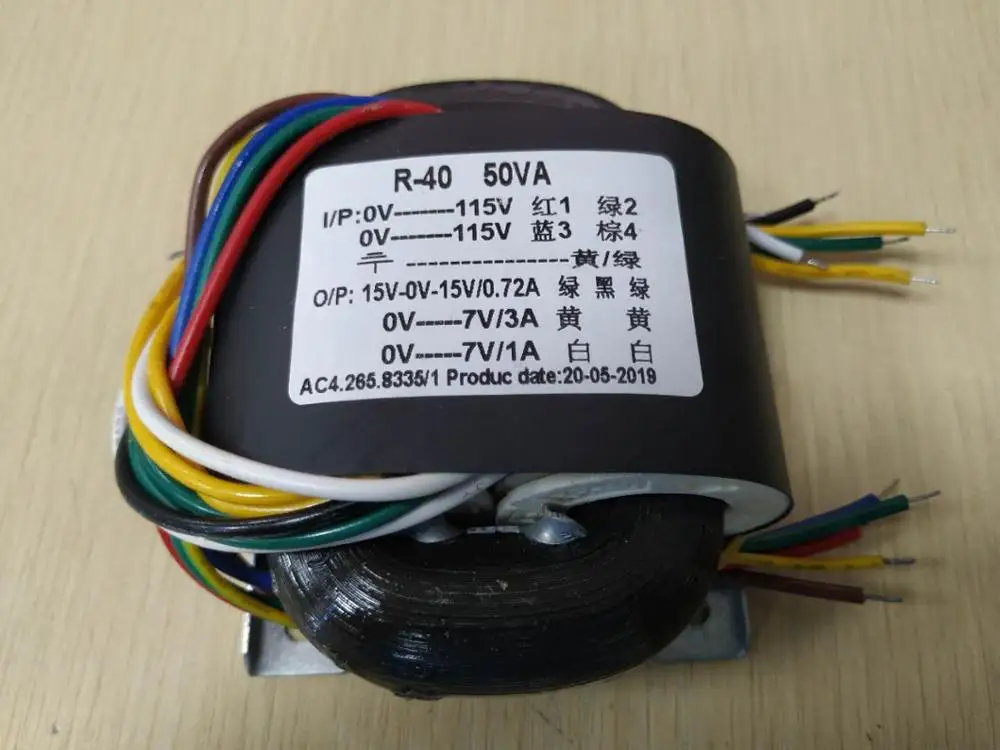 WEILIANG аудио 50 Вт трансформатор R-типа 15 в-15 в 7 * 2 | Электроника