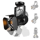 Винтажный потолочный светильник, промышленный черный 4-листный Железный регулируемый светильник для гостиной, светсветильник для потолка