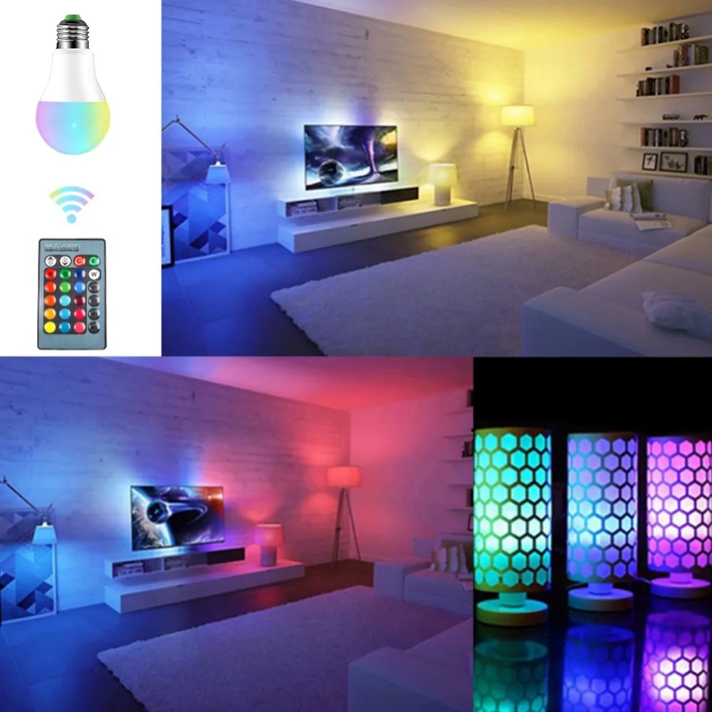 Светодиодный светильник RGB E27 с регулируемой яркостью 5 Вт 10 15 ac220в | Лампы и