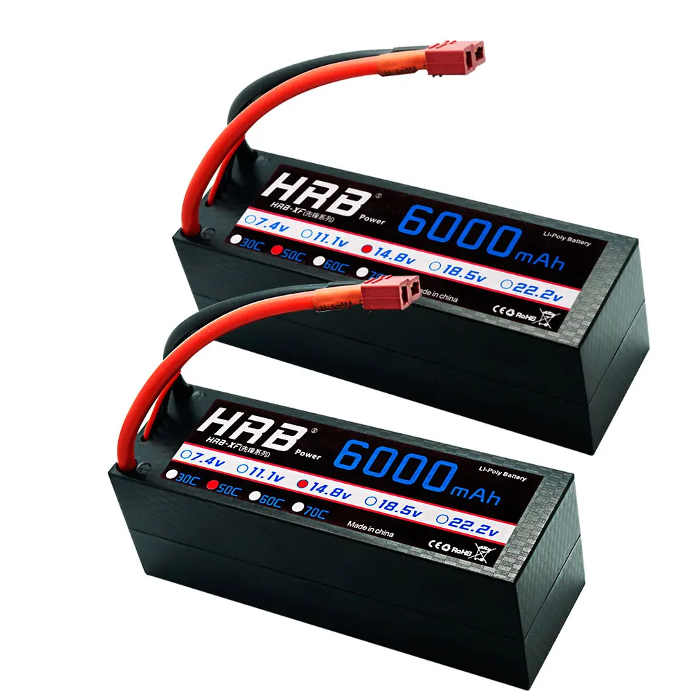 2 единицы HRB RC Lipo батарея 4S 14 8 V 6000mah 50C Burst 100C Hrad чехол Deans вилка для багги Truggy