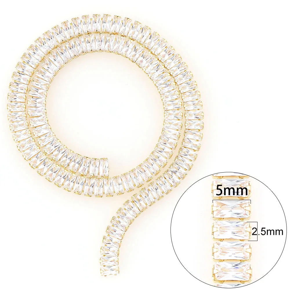 1 ярд длины Золотая зернистая жемчужная цепочка из циркония 3D металлические