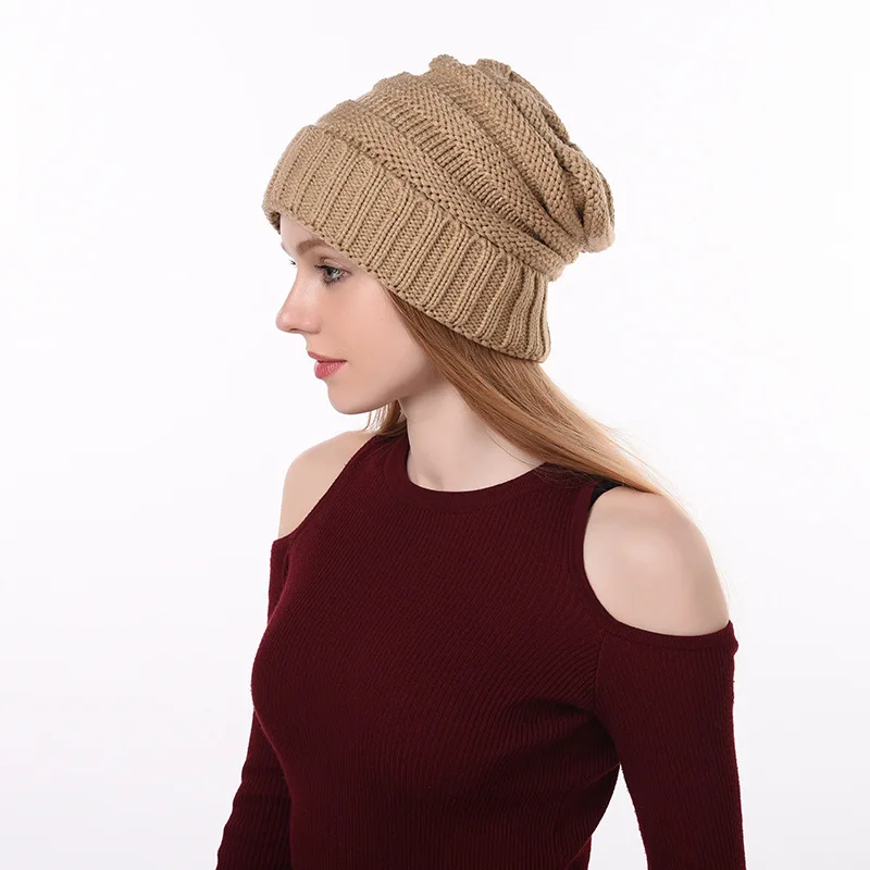 Женская шапка для девушек, вязаная шапка cc Beanies, шапка, Толстая Женская шапка Skullies для улицы, Женская Повседневная Лыжная зимняя теплая шапка, Рождественский подарок