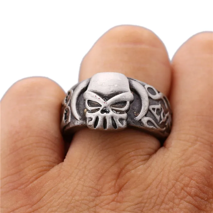 12 шт./лот распродажа Крутое Большое белое кольцо с бородкой Ace для мужчин