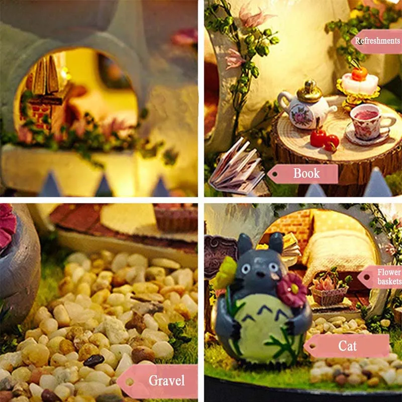 Миниатюрные DIY кукольные домики 3D деревянные ручной работы Полимерная модель