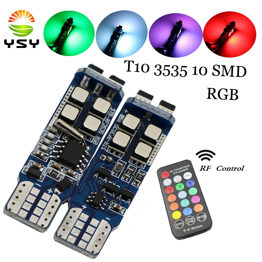 YSY 1 комплект Canbus 12 в RGB T10 3535 10 SMD светодиодные лампы автомобильный индикатор зазор