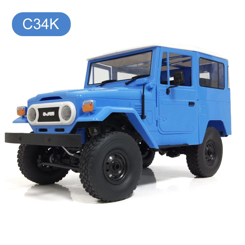 blue C34K Новое поступление WPL C34 1/16 RTR 4WD 2,4G Buggy Crawler по бездорожью RC компактный автомобильный 2CH типов транспортных средств и головной свет игрушка для мальчиков подарок - Цвет: blue C34K