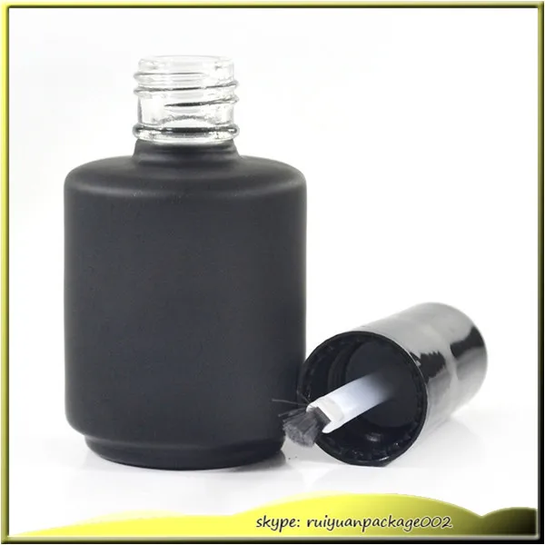 100 шт * 17 мл матовый черный стеклянный лак для ногтей пустая бутылка с крышкой