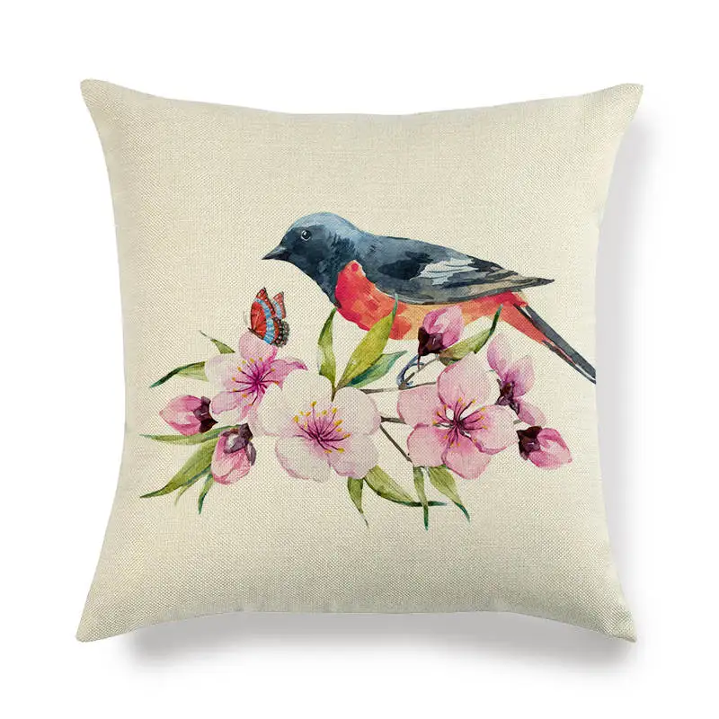 45 см* 45 см акварель Kingfisher и Swallow лен/хлопковая подушка для дивана Чехлы диванная Подушка Обложка Домашняя Декоративная Подушка Чехлы