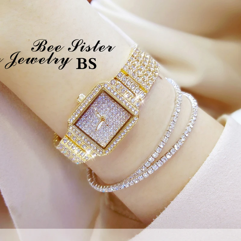 Новые модные брендовые женские часы с бриллиантами бесплатная доставка набор