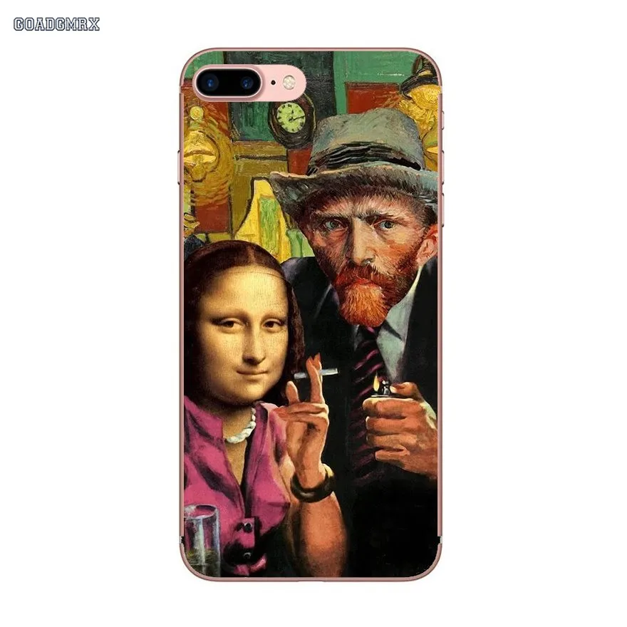Мягкие прозрачные чехлы для Samsung Galaxy J3 J5 J7 A3 A5 A7 2015 2016 2017 Note 3 4 5 8 Funny Mona Lisa Art Print |