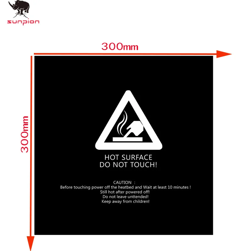 Sunpion Black Frosted Heated bed Sticker Build Sheet High Temperature Resistance 3D Printer Sticker 300*300 11.4*11.4 5Pcs/lot loading=lazy