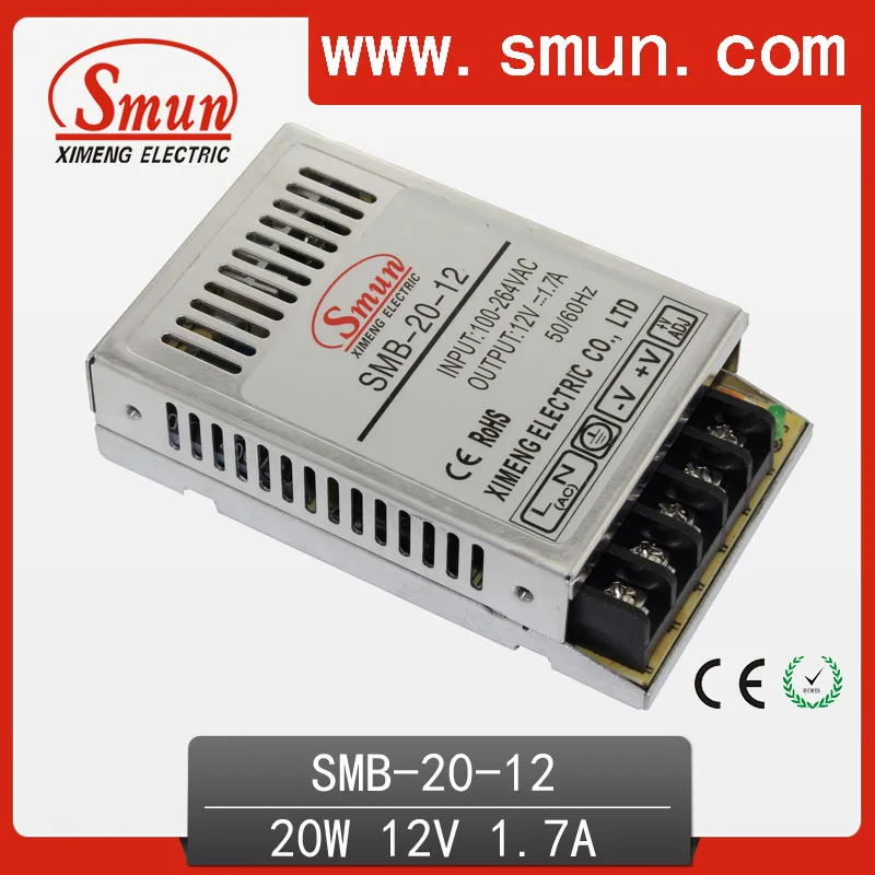 SMUN SMB-20-12 20 Вт ультратонкий источник питания с одним выходом и переключением